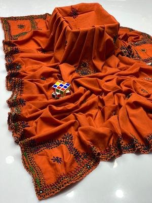 Women's Swiss Embroidered Border Shawl - Image 8