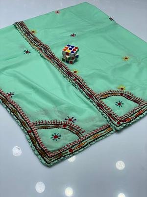 Women's Swiss Embroidered Border Shawl - Image 2
