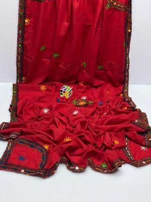Women's Swiss Embroidered Border Shawl - Image 7