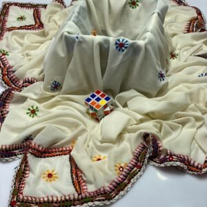 Women's Swiss Embroidered Border Shawl
